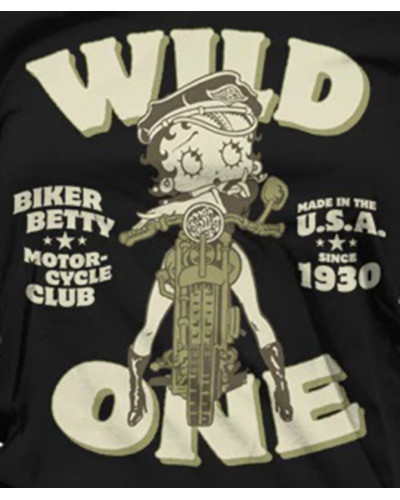 Női póló Betty Boop Wild One Biker fekete 2
