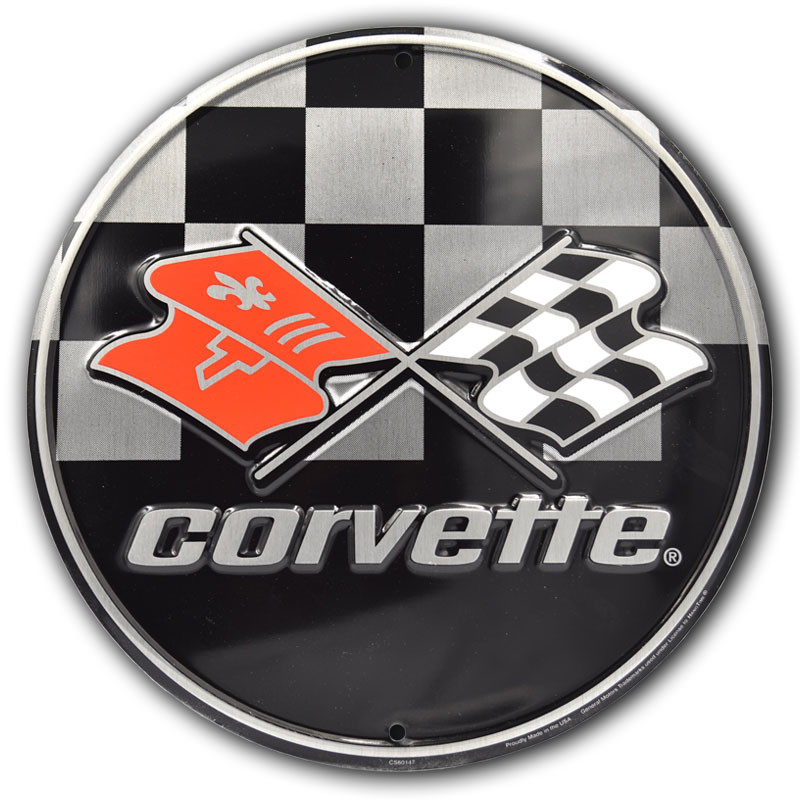 Fém tábla Chevrolet Corvette Racing 30 cm