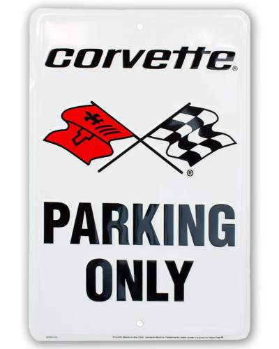 Fém tábla Corvette Parking Only 20 cm x 30 cm