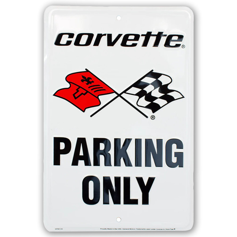 Fém tábla Corvette Parking Only 20 cm x 30 cm