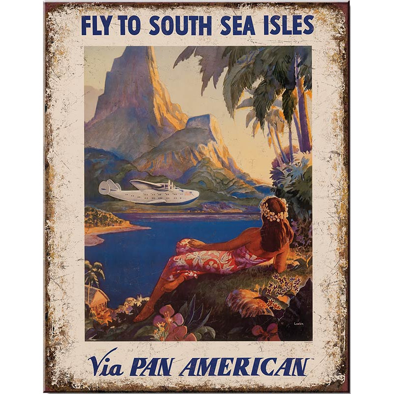 Fém tábla Pan-Am South Sea 32 cm x 40 cm