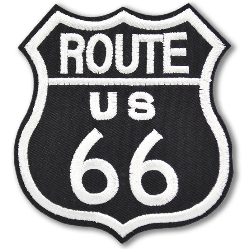 Motoros folt Route 66 fekete 8 cm x 7,5 cm