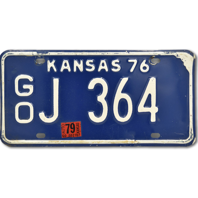 Amerikai rendszám Kansas Blue 1976