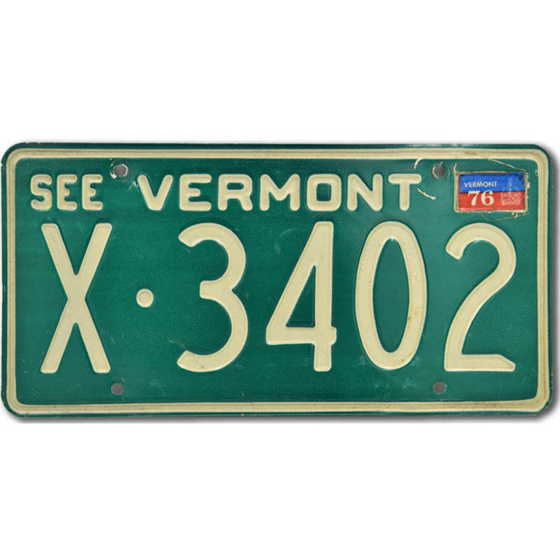Amerikai rendszám Vermont See X 3402
