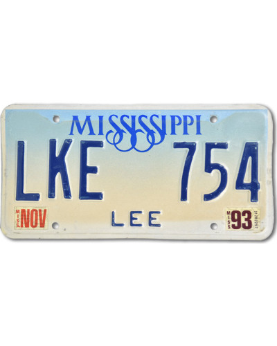 Amerikai rendszám Mississippi LKE 754