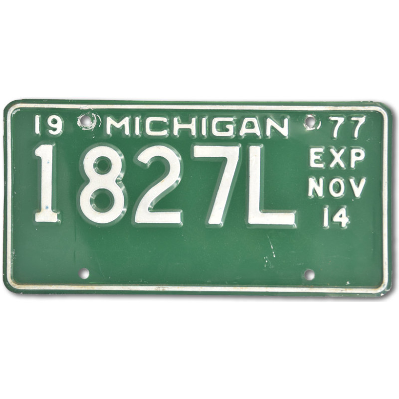 Amerikai rendszám Michigan Green 1827L