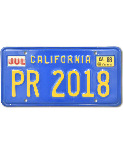 Amerikai rendszám California Blue PR 2018