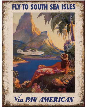Plechová cedule Pan-Am South Sea 32 cm x 40 cm