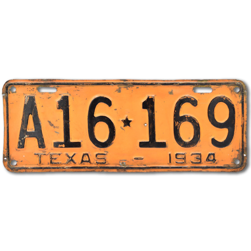 Amerikai rendszám Antique Texas Orange 1934
