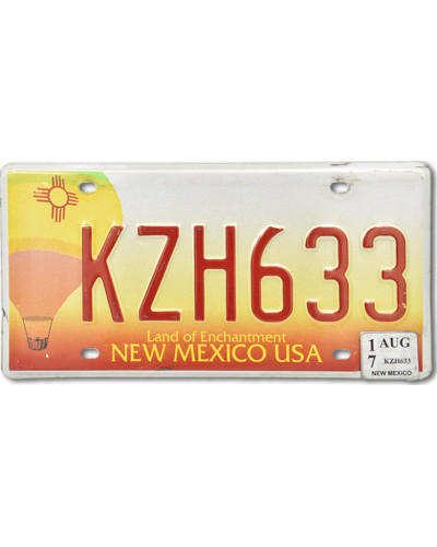 Amerikai rendszám New Mexico Baloon KHZ 633
