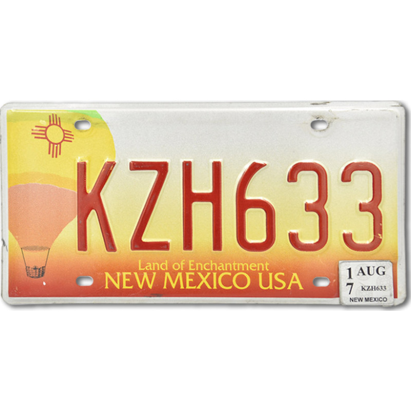 Amerikai rendszám New Mexico Baloon KHZ 633