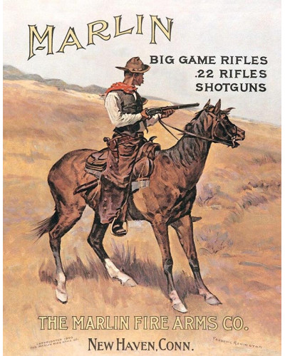 Fém tábla Marlin Cowboy on Horse 32 cm x 40 cm