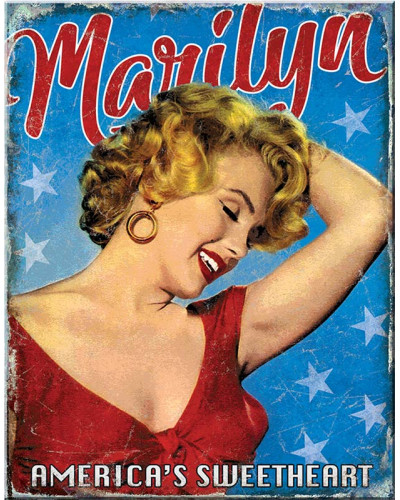 Fém tábla Marilyn Monroe Sweetheart 40 cm x 32 cm