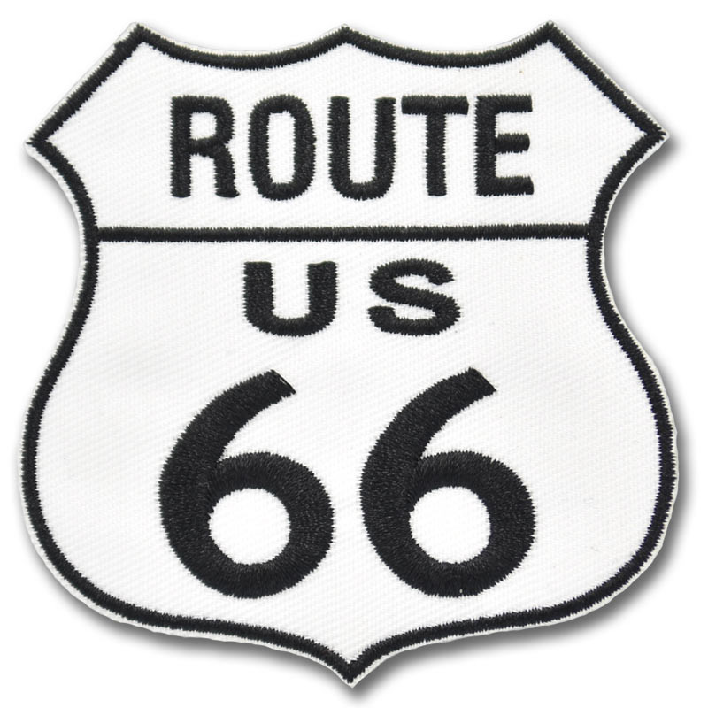 Motoros folt Route 66 fehér 7 cm x 7 cm