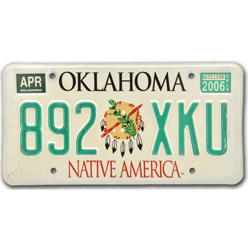 Amerikai rendszám Oklahoma Native America