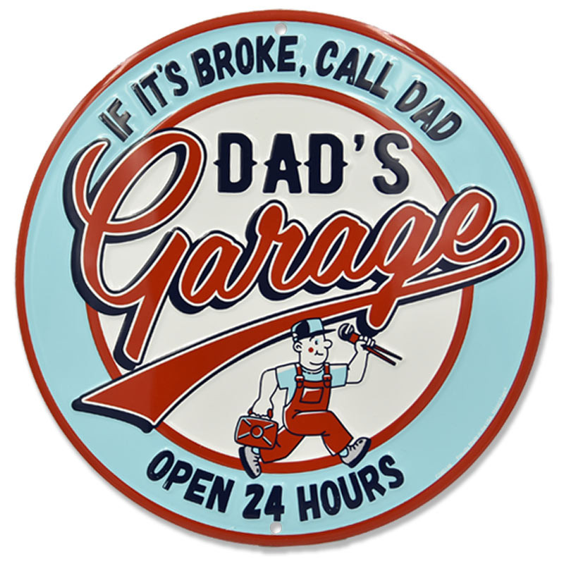 Fém tábla Call Dads Garage 30 cm