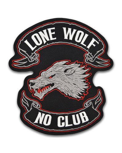 Motoros folt Lone Wolf Old XXL hátul 37 cm x 33 cm