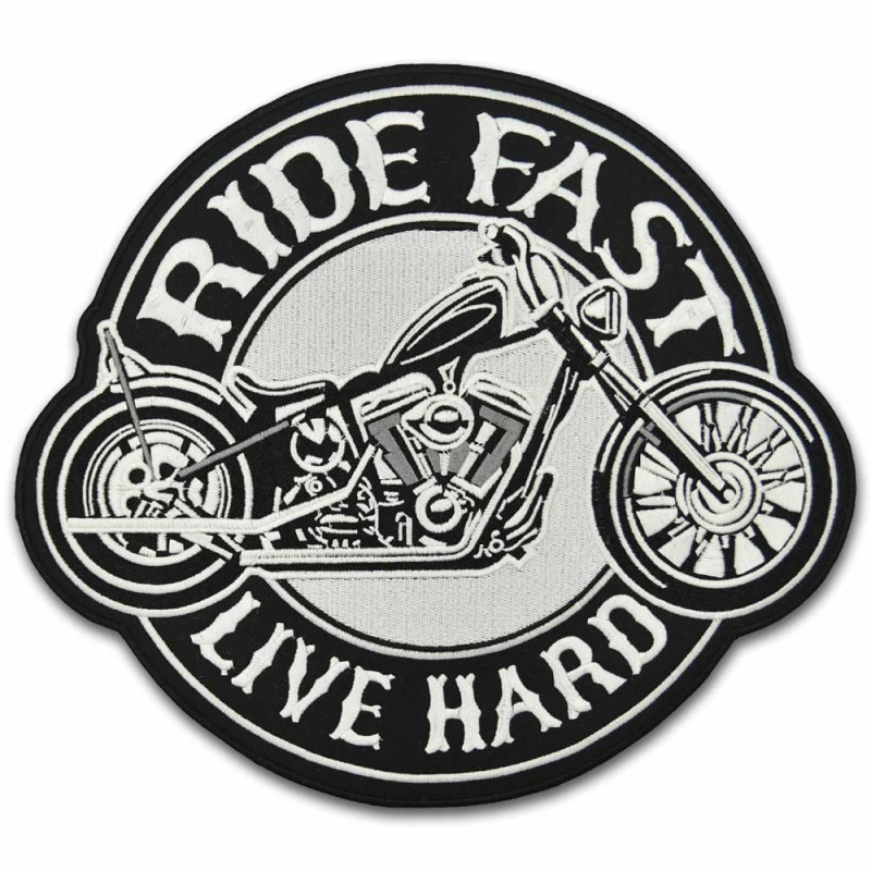 Motoros folt Ride Fast Live Hard XXL hátul 28 cm