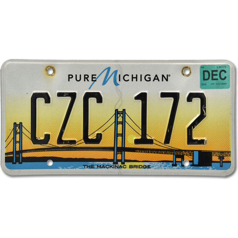 Amerikai rendszám Michigan Mackinac Bridge CZC 172