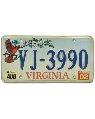 Amerikai rendszám Virginia Cardinal VJ 3990