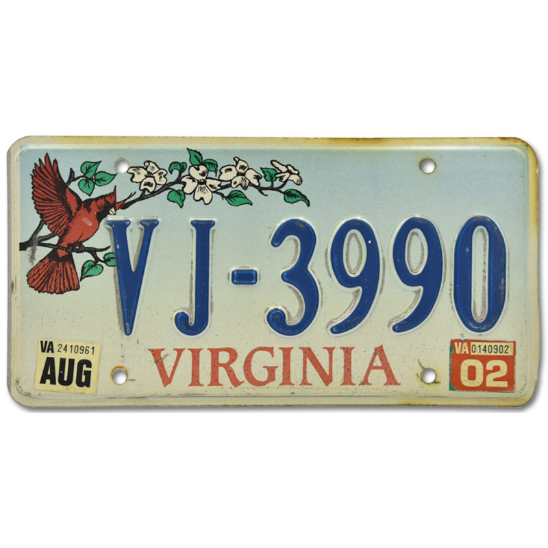 Amerikai rendszám Virginia Cardinal VJ 3990