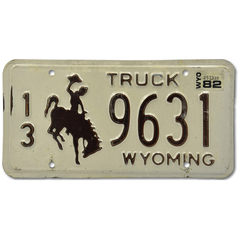 Amerikai rendszám Wyoming Truck Brown