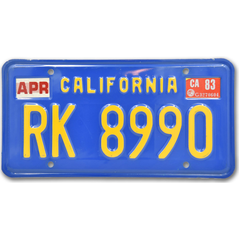 Amerikai rendszám California Blue RK 8990