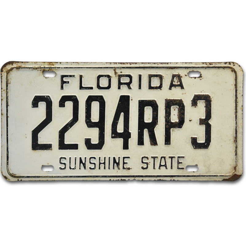 Amerikai rendszám Florida Sunshine State White