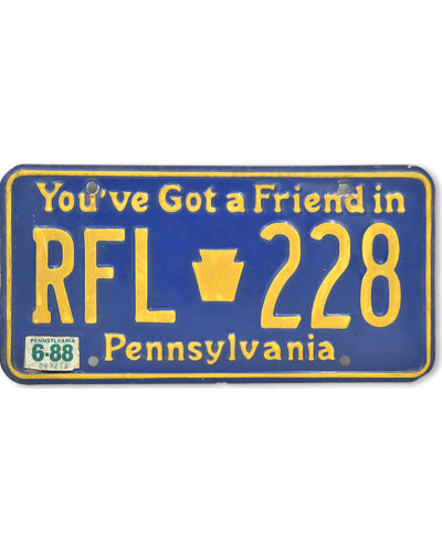 Amerikai rendszám Pennsylvania Friend Blue