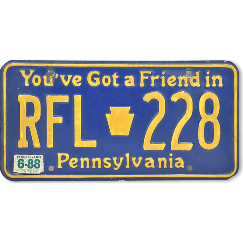 Amerikai rendszám Pennsylvania Friend Blue