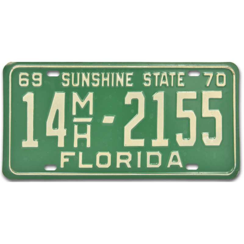 Amerikai rendszám Florida Green 1969 Sunshine State