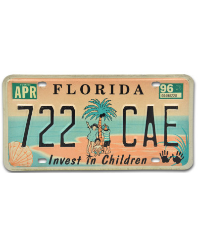 Amerikai rendszám Florida Children 722 CAE
