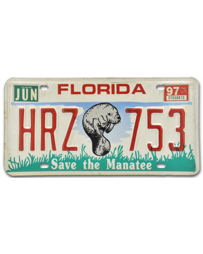 Amerikai rendszám Florida Manatee HRZ 753