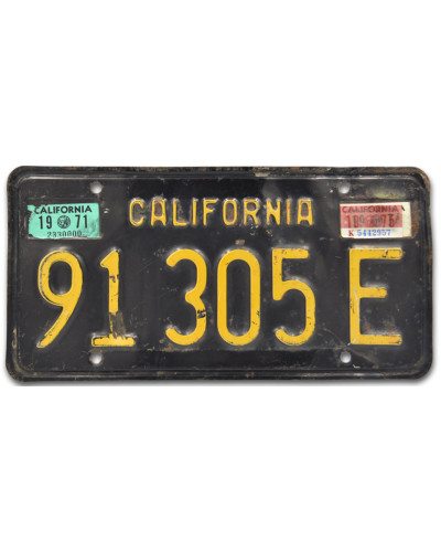 Amerikai rendszám California 1971 Black 91 305E