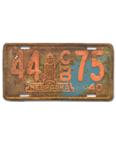 Amerikai rendszám Nebraska 1940 rear