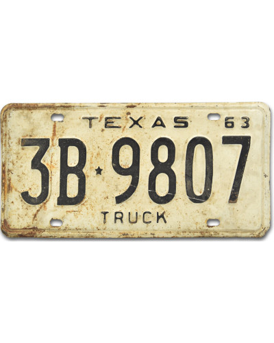 Amerikai rendszám Texas 1963 Truck 3B.9807 front