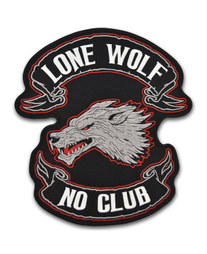 Moto nášivka BS Lone Wolf Old XXL na záda 37 cm  x 33 cm
