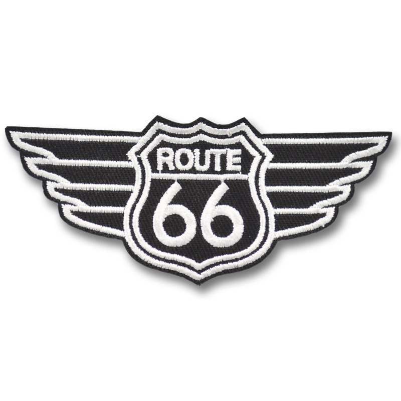 Motoros folt Route 66 black wings 10 cm x 4 cm