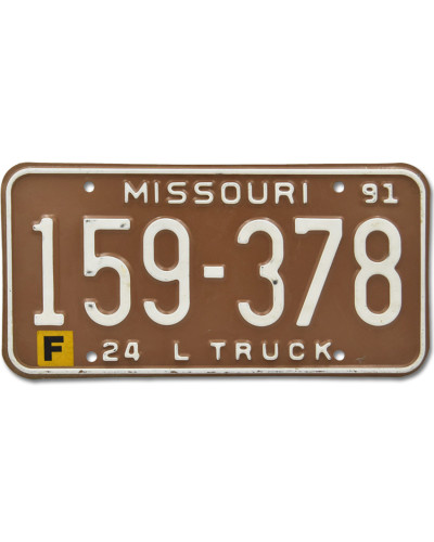 Amerikai rendszám Missouri Brown Truck 159-378