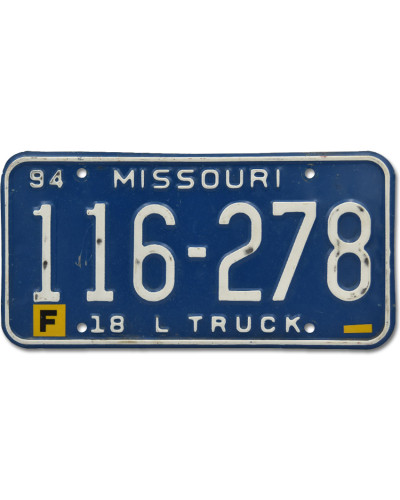 Amerikai rendszám Missouri Blue Truck 116-278