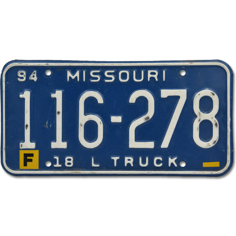 Amerikai rendszám Missouri Blue Truck 116-278