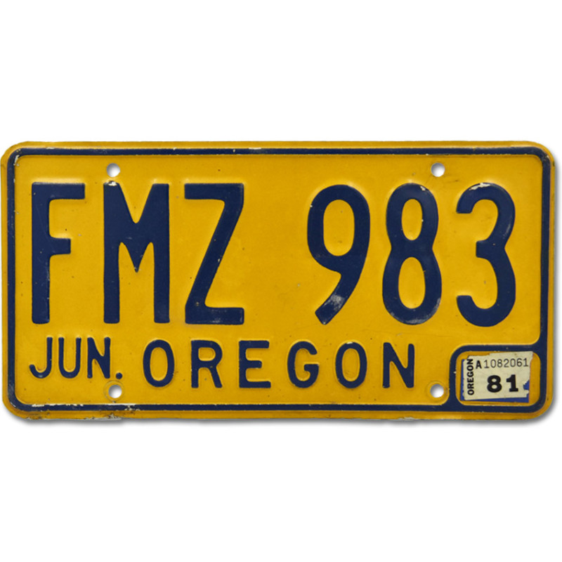 Amerikai rendszám Oregon Yellow FMZ 983