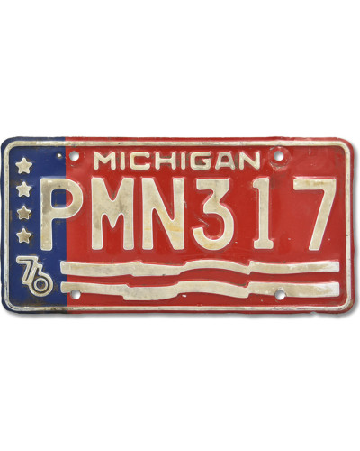 Amerikai rendszám Michigan 1976 Stars PMN317