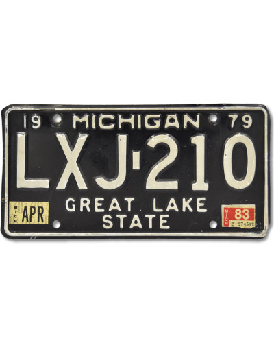 Amerikai rendszám Michigan Black 1979 LXJ 210 rear