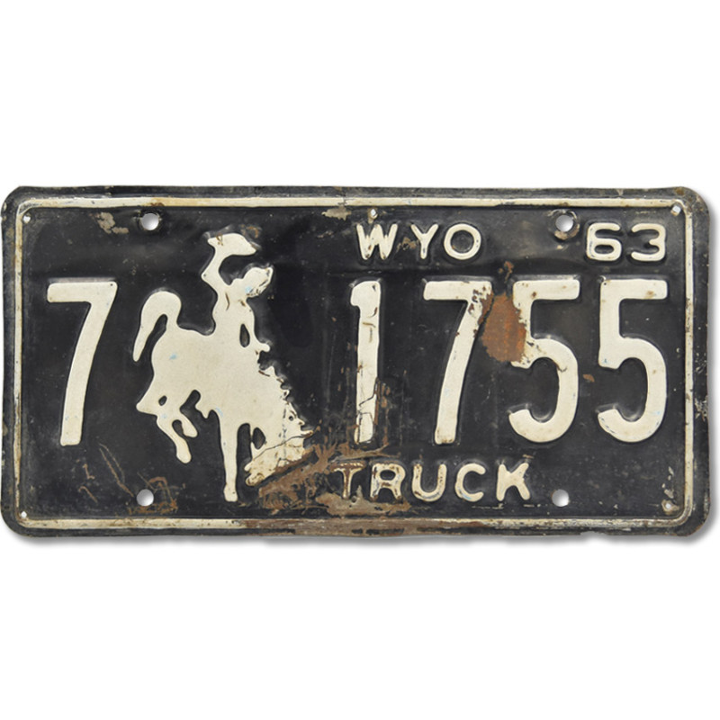 Amerikai rendszám Wyoming Truck 1963 Black 7-1155