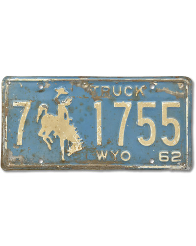 Amerikai rendszám Wyoming Truck 1962 Blue 7-1755