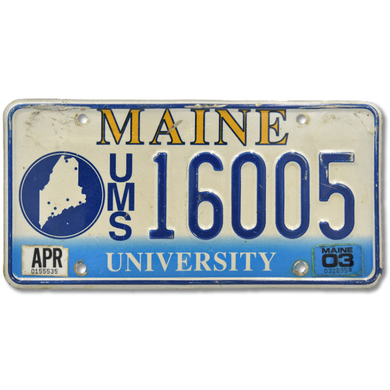 Amerikai rendszám Maine University 16005