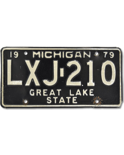 Amerikai rendszám Michigan Black 1979 LXJ 210 front