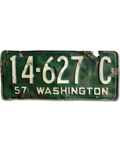 Amerikai rendszám Washington 1957 Green 14-627C