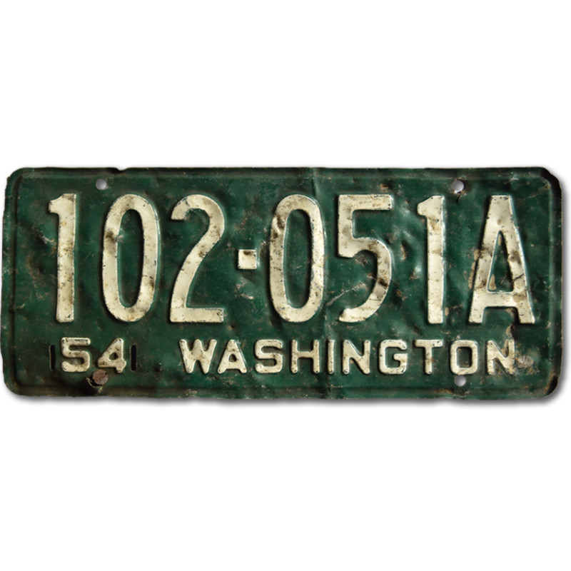 Amerikai rendszám Washington 1954 Green 102-051A